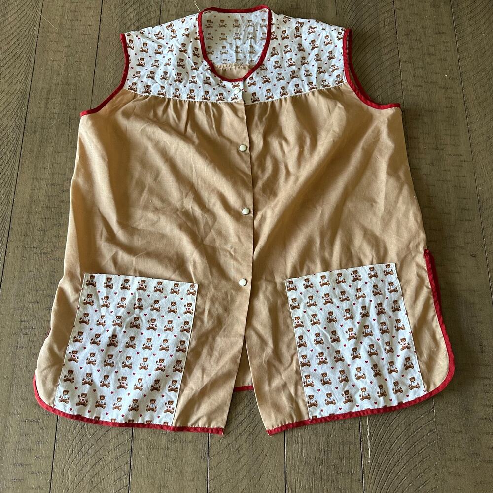 Homemade 70s Bear Smock Shirt Teacher Vintage